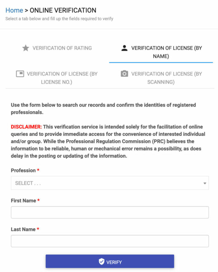 PRC Online Verification by Name scaled PRC Online Verification by Name