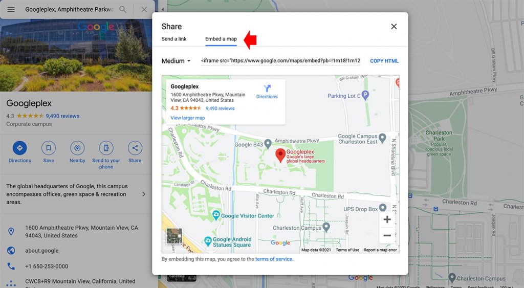 How to Embed Google Map Step 3