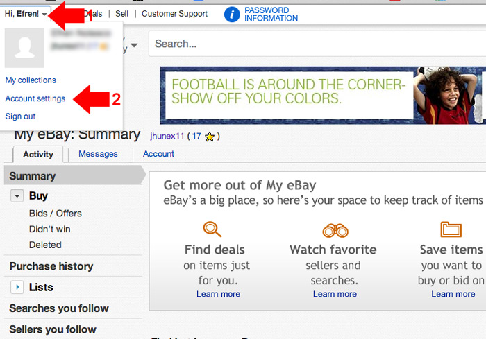 Change eBay Password