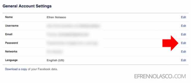 how to change a facebook business page password