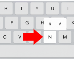 how to type small enye on iOS