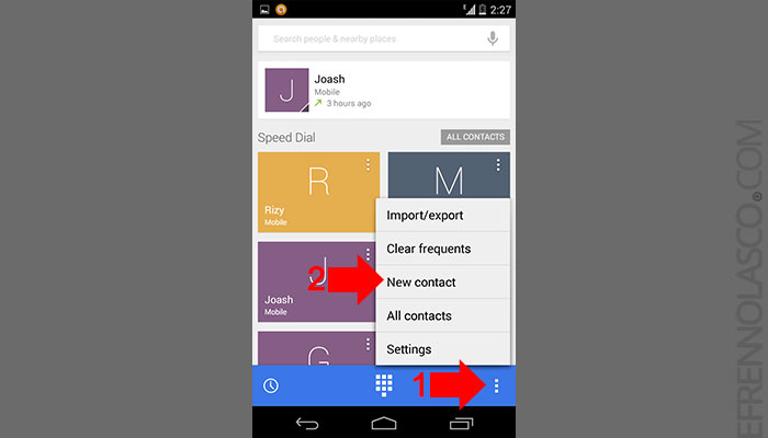 How to add contact on Android device step 1 How to add contact on android device