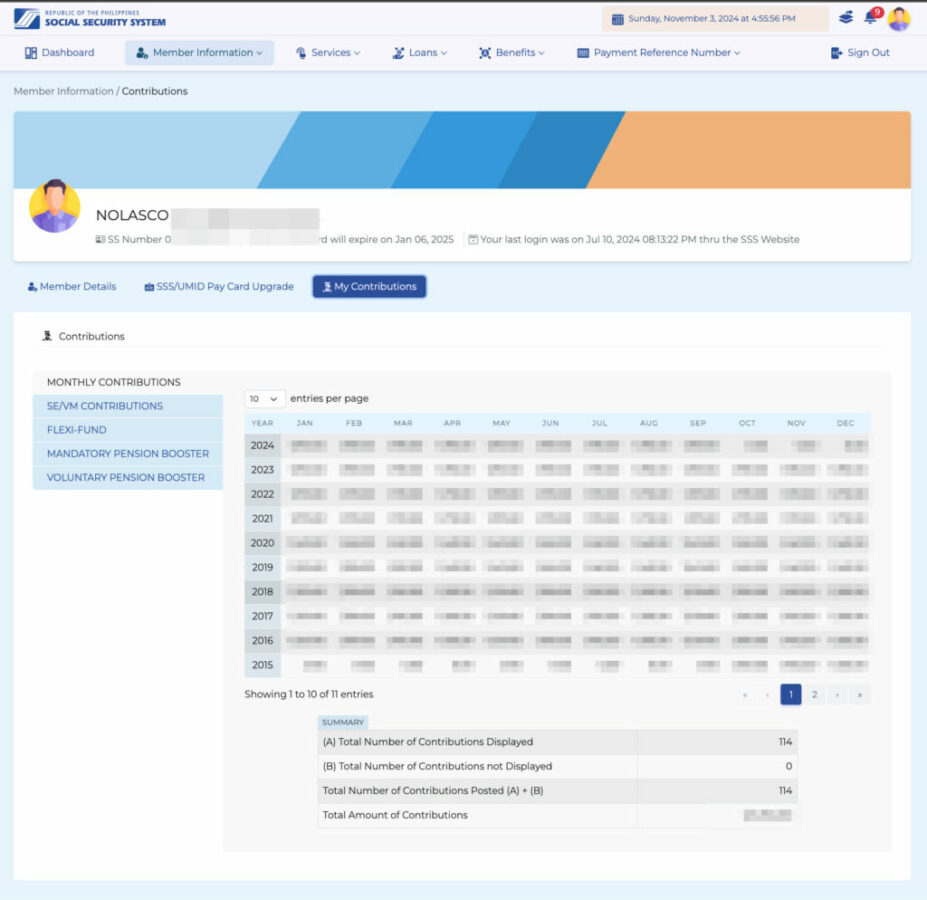 SSS Contribution Table scaled SSS Contribution Table