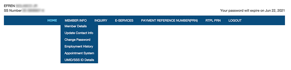 View SSS employment Step 3