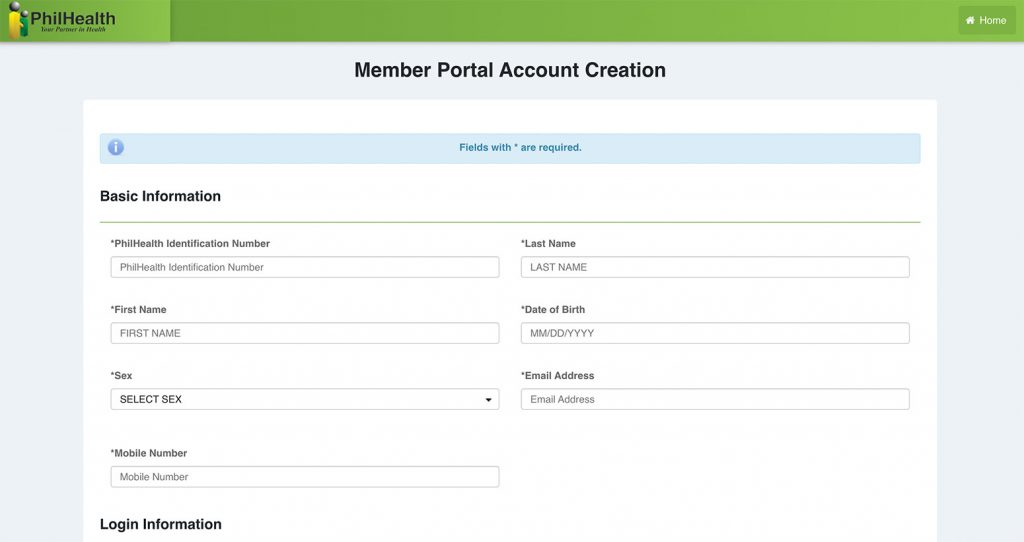 Create Philhealth Account online1