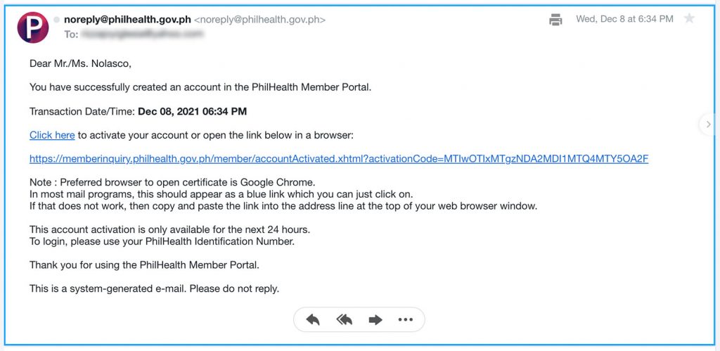 Create Philhealth Account online3