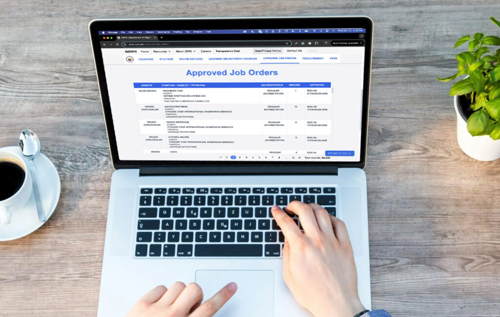 How to Check Approved Job Orders Abroad using DMW Website scaled