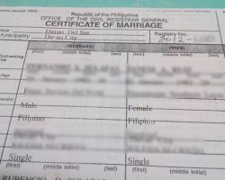 Marriage certificate