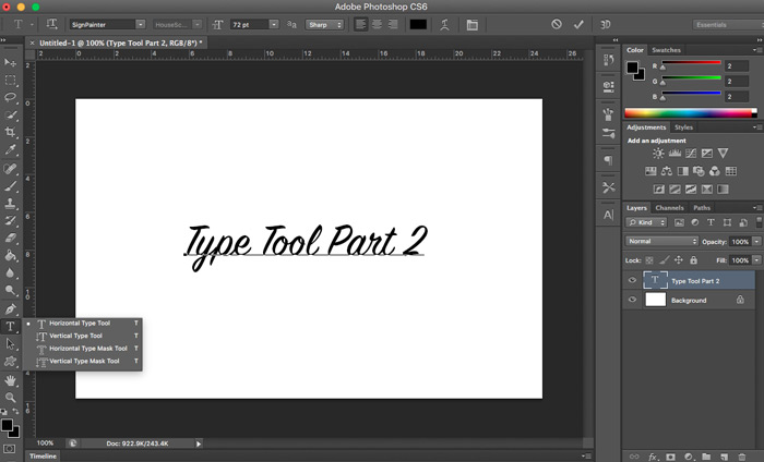 Type Tool Part 2 Type Tool Part 2