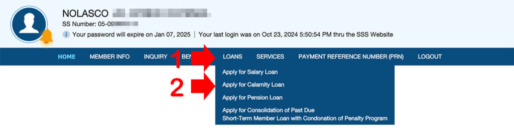 Apply for SSS Calamity Laon