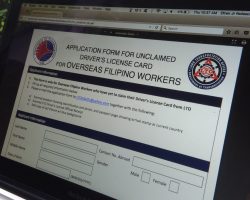 OFW Driver's License application for unclaim card