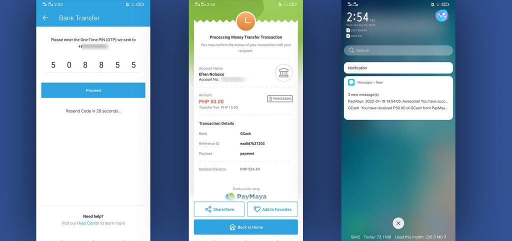 PayMaya to GCash step 5-7