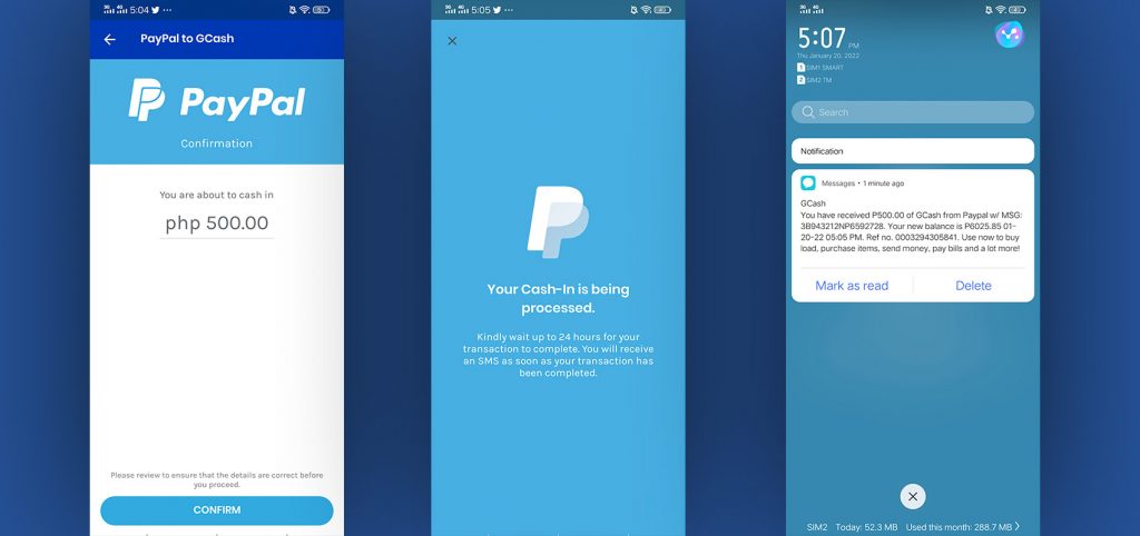 Transfer PayPal to GCash Steps 4-6