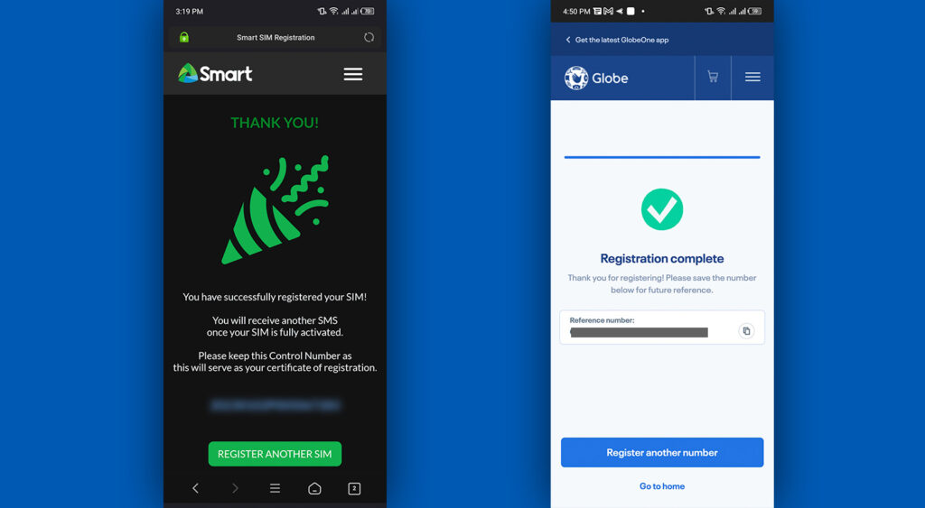 SIM Registration Step 3