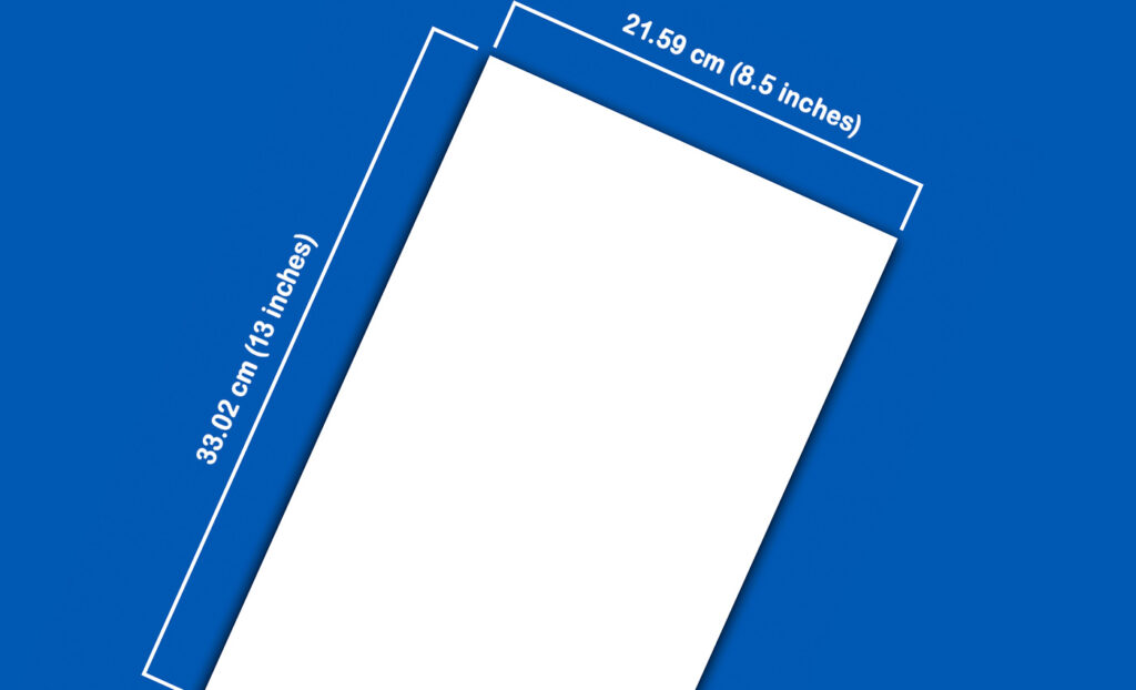 Long bond paper size in cm