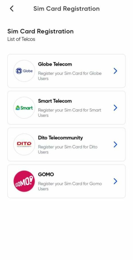 eGOV PH Super App - SIM card