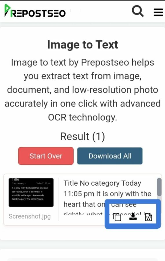 Convert Image to Text step 4