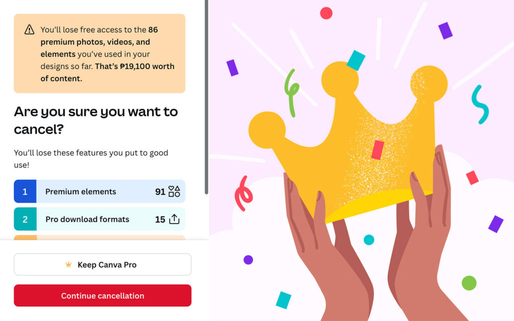 Cancel Canva Subscription Confirm Cancel Canva Subscription