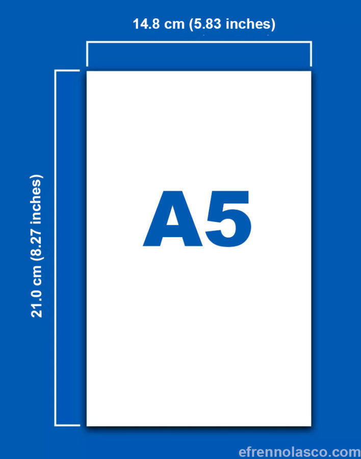 A5 Size dimensions A5 Size dimensions