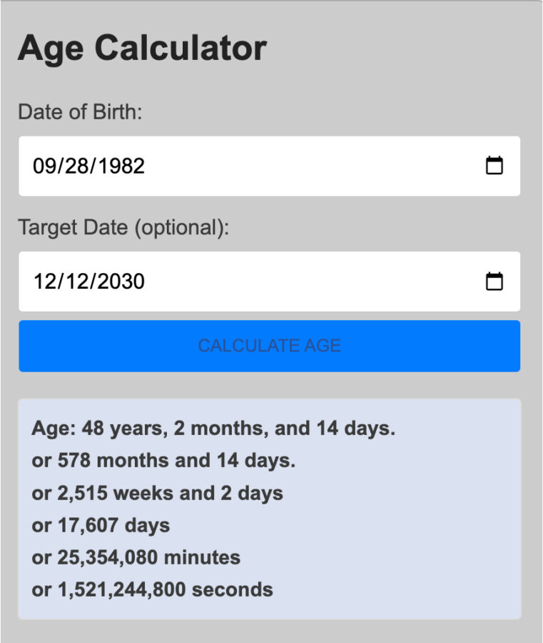 Age Calculator Sample