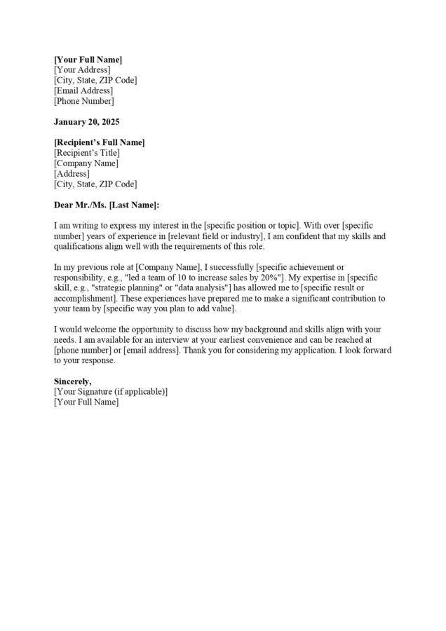 Business Letter Format Sample Business Letter Format Sample