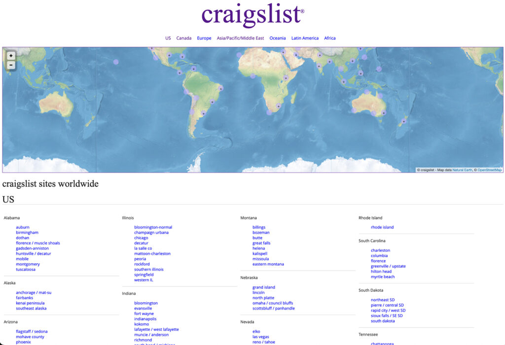 Craigslist website Craigslist website
