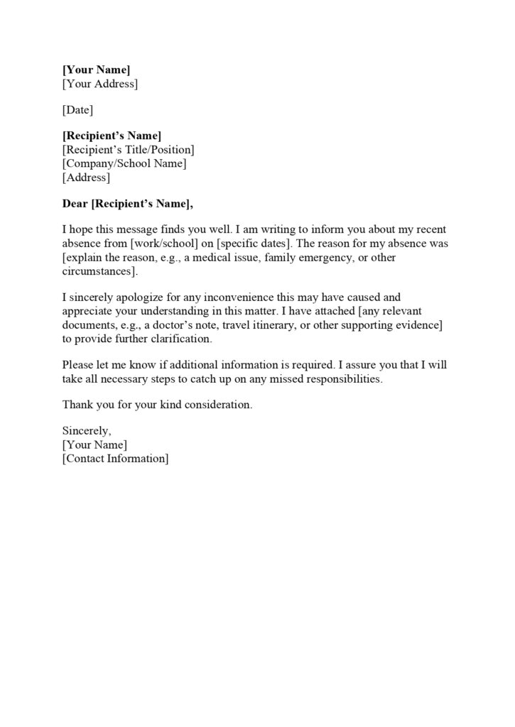 Excuse Letter sample Excuse Letter sample