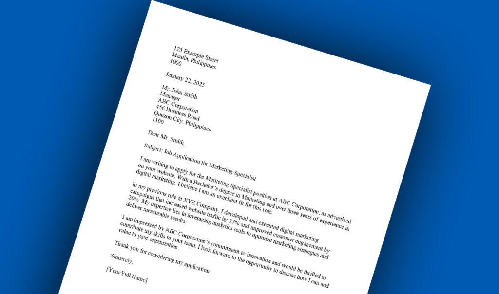 Formal Letter Format 2 Formal Letter Format