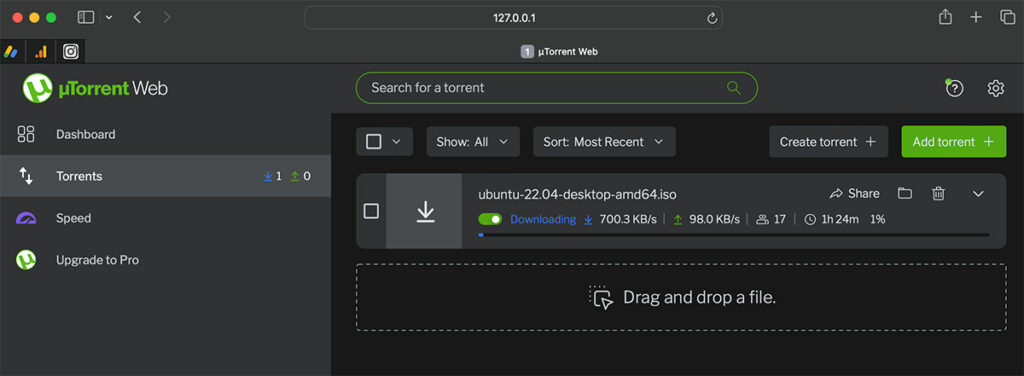 Open Torrent File using uTorrent