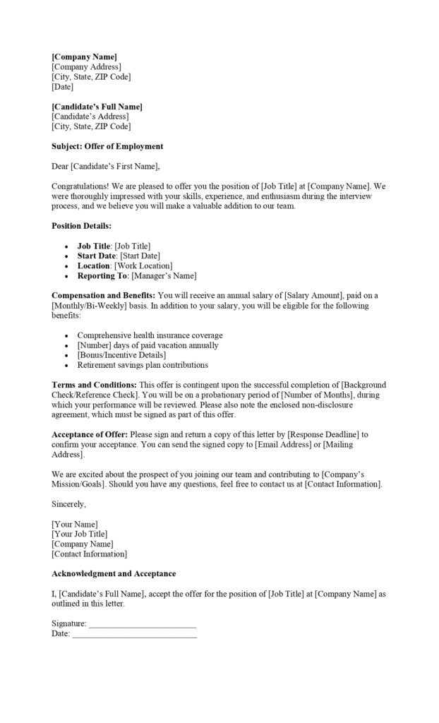 Offer Letter Sample Offer Letter Sample