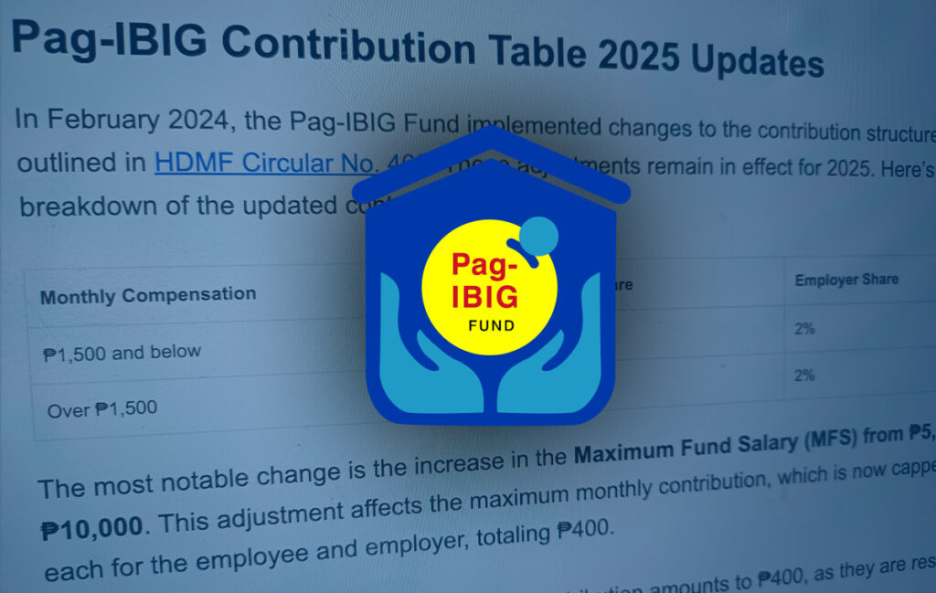 PAG IBIG Contribution Table 2025 PAG-IBIG Contribution Table 2025