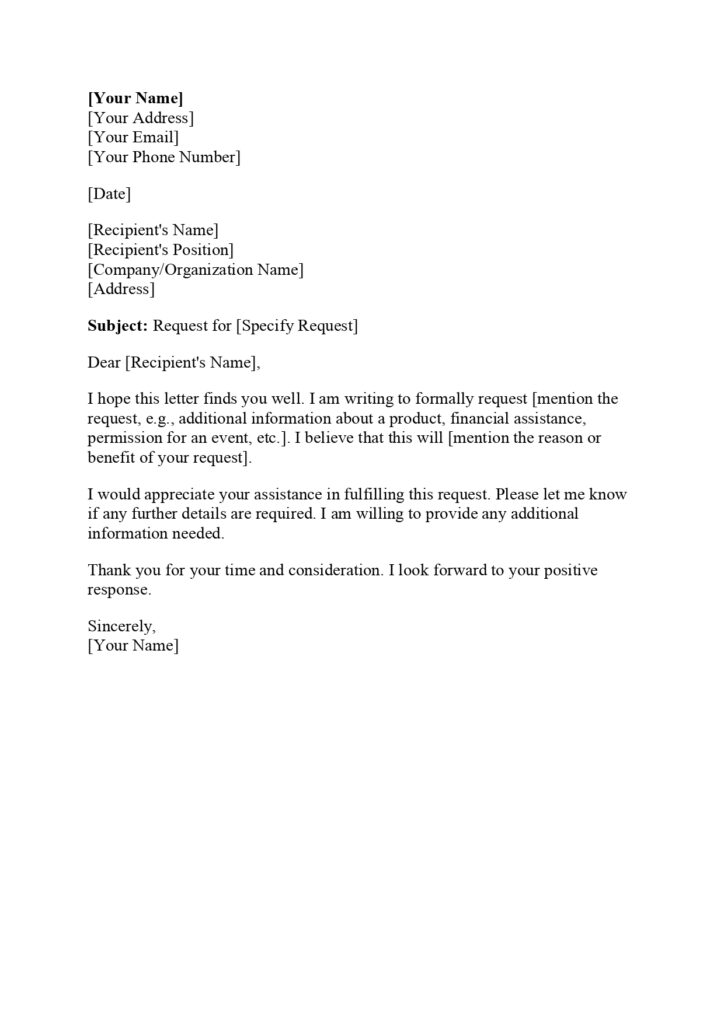 Request Letter Sample