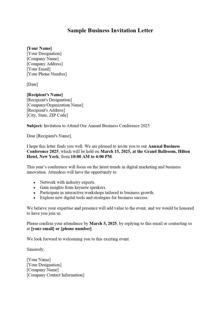 Invitation Letter Sample Invitation Letter Sample