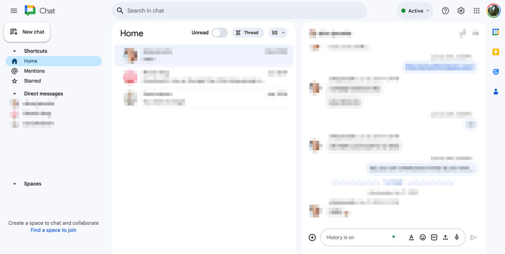 Google Chat Interface