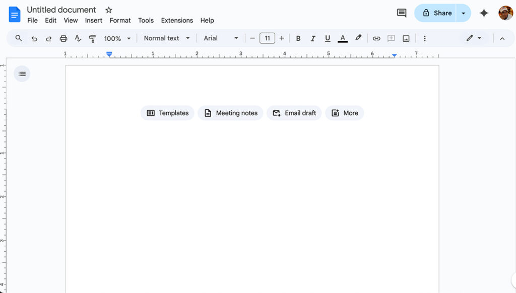 Google Docs Blank Documents