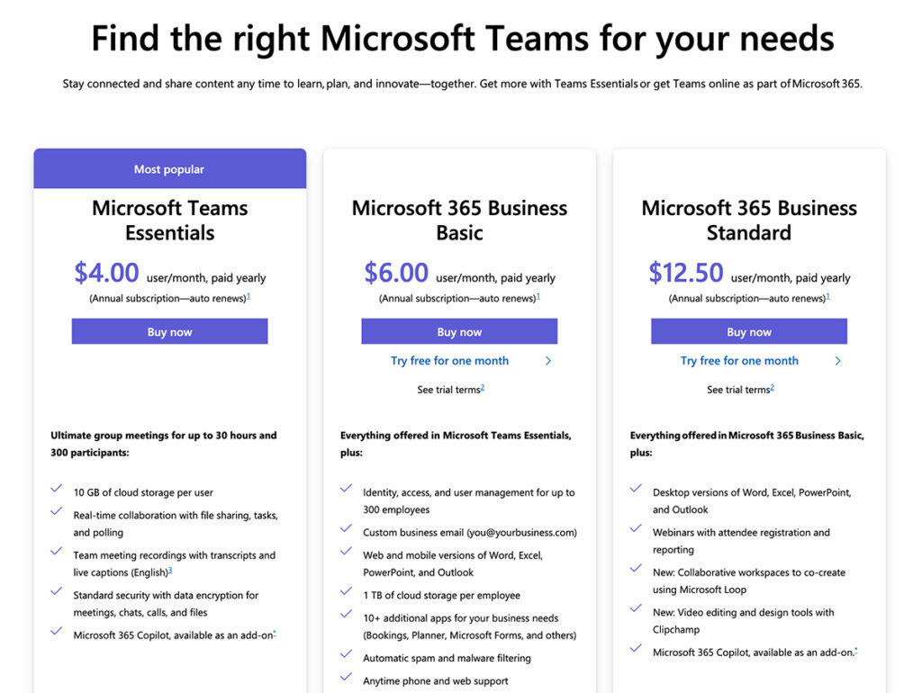 Microsoft Teams Pricing Microsoft Teams Pricing